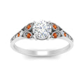 Thumbnail 38 - split-band-antique-round-cut-orange-sapphire-engagement-ring-in-white-gold-FD9816RORGSAOR-NL-WG