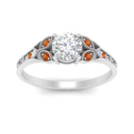 Load image into Gallery viewer, split-band-antique-round-cut-orange-sapphire-engagement-ring-in-white-gold-FD9816RORGSAOR-NL-WG
