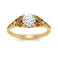 Thumbnail 65 - split-band-antique-round-cut-orange-sapphire-engagement-ring-in-yellow-gold-FD9816RORGSAOR-NL-YG
