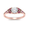 Load image into Gallery viewer, split-band-antique-round-cut-pink-sapphire-engagement-ring-in-rose-gold-FD9816RORGSADRPI-NL-RG