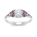 Thumbnail 35 - split-band-antique-round-cut-pink-sapphire-engagement-ring-in-white-gold-FD9816RORGSADRPI-NL-WG