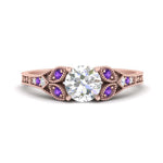 Load image into Gallery viewer, split-band-antique-round-cut-purple-topaz-engagement-ring-in-rose-gold-FD9816RORGVITO-NL-RG
