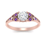 Load image into Gallery viewer, split-band-antique-round-cut-purple-topaz-engagement-ring-in-rose-gold-FD9816RORGVITO-NL-RG
