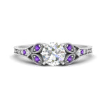 Load image into Gallery viewer, split-band-antique-round-cut-purple-topaz-engagement-ring-in-white-gold-FD9816RORGVITO-NL-WG
