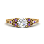 Load image into Gallery viewer, split-band-antique-round-cut-purple-topaz-engagement-ring-in-yellow-gold-FD9816RORGVITO-NL-YG

