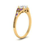 Load image into Gallery viewer, split-band-antique-round-cut-purple-topaz-engagement-ring-in-yellow-gold-FD9816RORGVITO-NL-YG