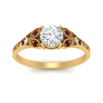 Load image into Gallery viewer, split-band-antique-round-cut-ruby-engagement-ring-in-yellow-gold-FD9816RORGRUDR-NL-YG