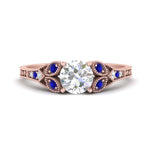 Load image into Gallery viewer, split-band-antique-round-cut-sapphire-engagement-ring-in-rose-gold-FD9816RORGSABL-NL-RG
