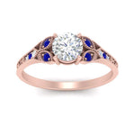 Load image into Gallery viewer, split-band-antique-round-cut-sapphire-engagement-ring-in-rose-gold-FD9816RORGSABL-NL-RG