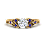 Load image into Gallery viewer, split-band-antique-round-cut-sapphire-engagement-ring-in-yellow-gold-FD9816RORGSABL-NL-YG