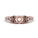 Load image into Gallery viewer, split-band-antique-semi-mount-black-diamond-engagement-ring-in-rose-gold-FD9816SMRGBLACK-NL-RG
