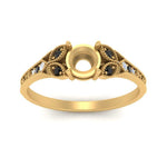 Load image into Gallery viewer, split-band-antique-semi-mount-black-diamond-engagement-ring-in-yellow-gold-FD9816SMRGBLACK-NL-YG
