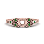 Load image into Gallery viewer, split-band-antique-semi-mount-emerald-engagement-ring-in-rose-gold-FD9816SMRGEMGR-NL-RG
