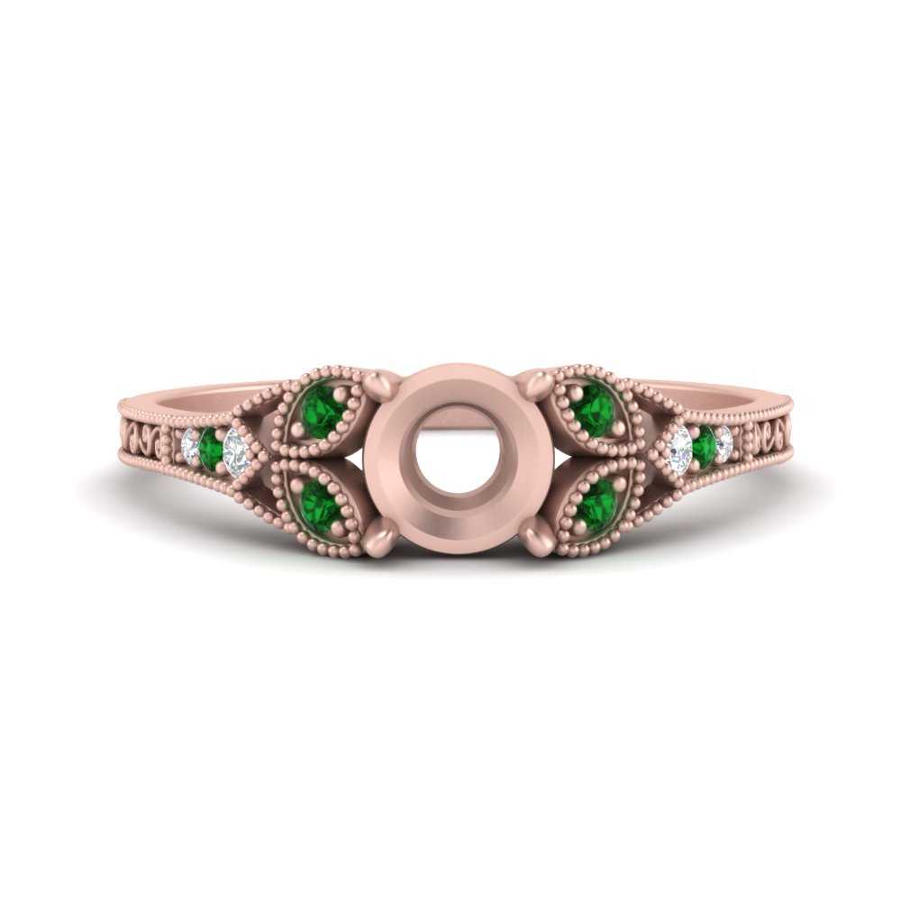 split-band-antique-semi-mount-emerald-engagement-ring-in-rose-gold-FD9816SMRGEMGR-NL-RG