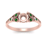 Load image into Gallery viewer, split-band-antique-semi-mount-emerald-engagement-ring-in-rose-gold-FD9816SMRGEMGR-NL-RG
