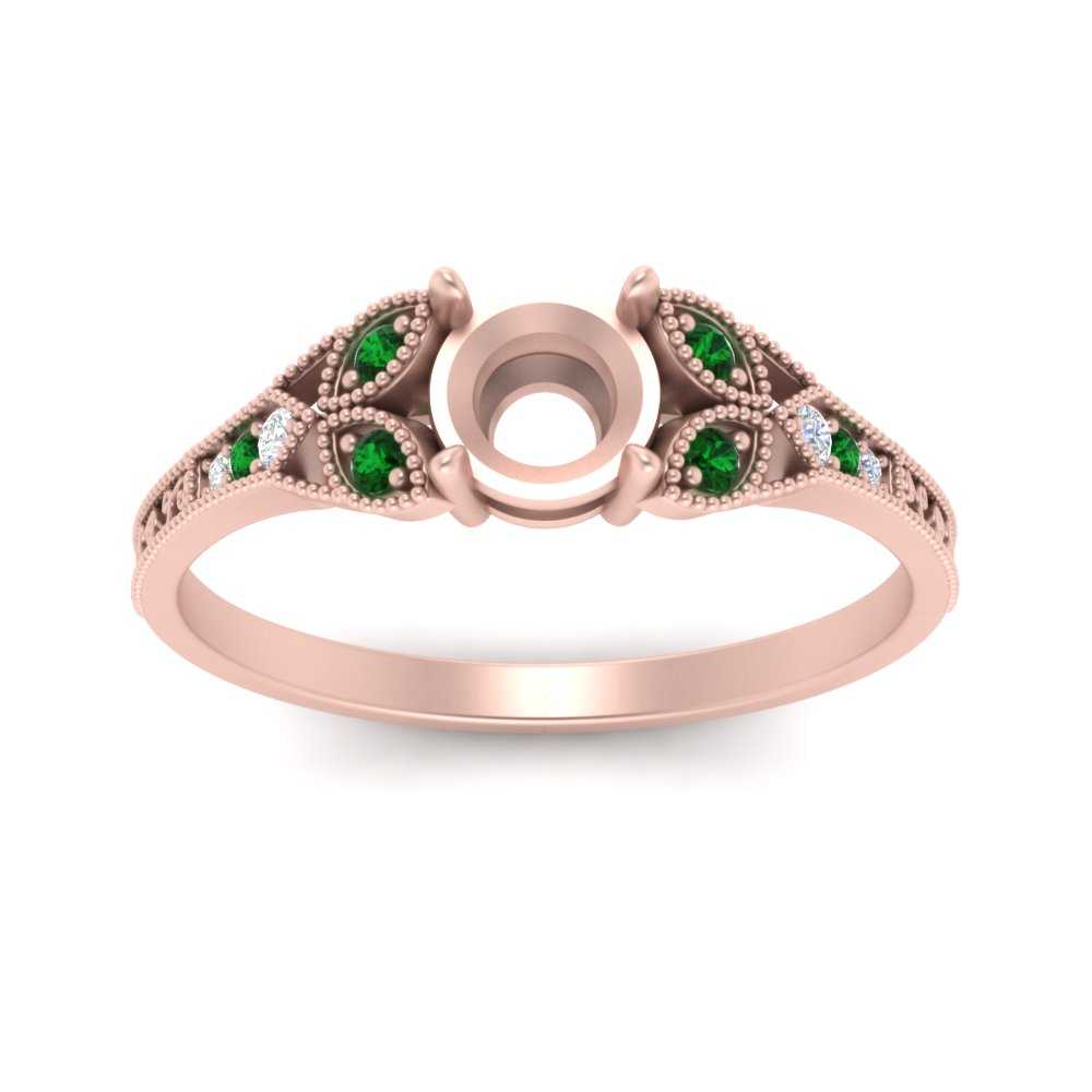 split-band-antique-semi-mount-emerald-engagement-ring-in-rose-gold-FD9816SMRGEMGR-NL-RG