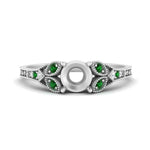 Load image into Gallery viewer, split-band-antique-semi-mount-emerald-engagement-ring-in-white-gold-FD9816SMRGEMGR-NL-WG
