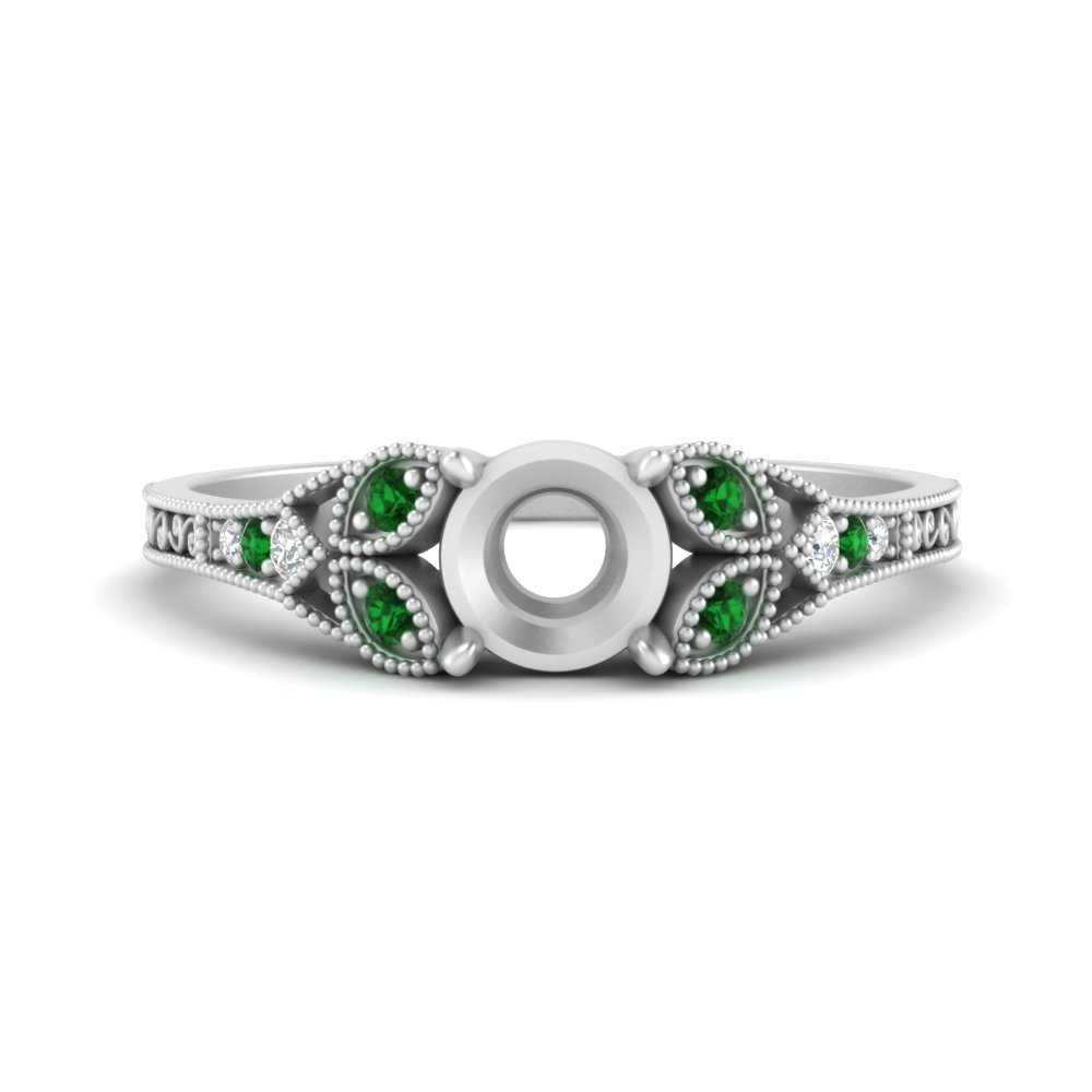 split-band-antique-semi-mount-emerald-engagement-ring-in-white-gold-FD9816SMRGEMGR-NL-WG