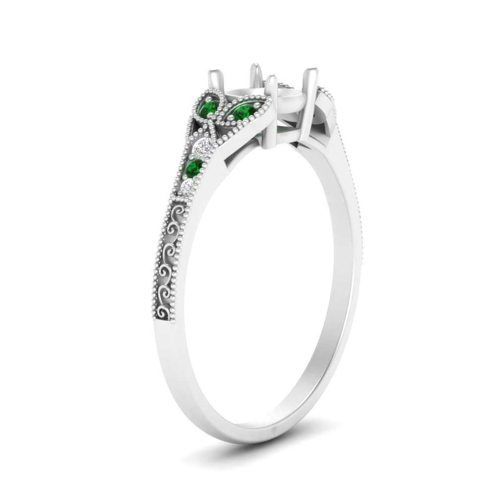split-band-antique-semi-mount-emerald-engagement-ring-in-white-gold-FD9816SMRGEMGR-NL-WG