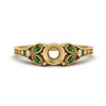Load image into Gallery viewer, split-band-antique-semi-mount-emerald-engagement-ring-in-yellow-gold-FD9816SMRGEMGR-NL-YG

