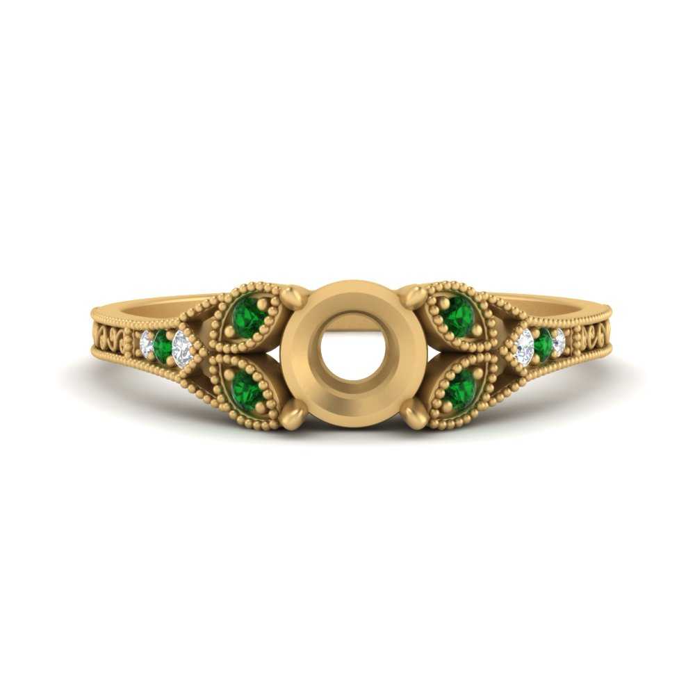 split-band-antique-semi-mount-emerald-engagement-ring-in-yellow-gold-FD9816SMRGEMGR-NL-YG