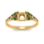 Load image into Gallery viewer, split-band-antique-semi-mount-emerald-engagement-ring-in-yellow-gold-FD9816SMRGEMGR-NL-YG
