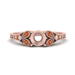 Load image into Gallery viewer, split-band-antique-semi-mount-orange-sapphire-engagement-ring-in-rose-gold-FD9816SMRGSAOR-NL-RG
