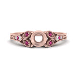 Load image into Gallery viewer, split-band-antique-semi-mount-pink-sapphire-engagement-ring-in-rose-gold-FD9816SMRGSADRPI-NL-RG

