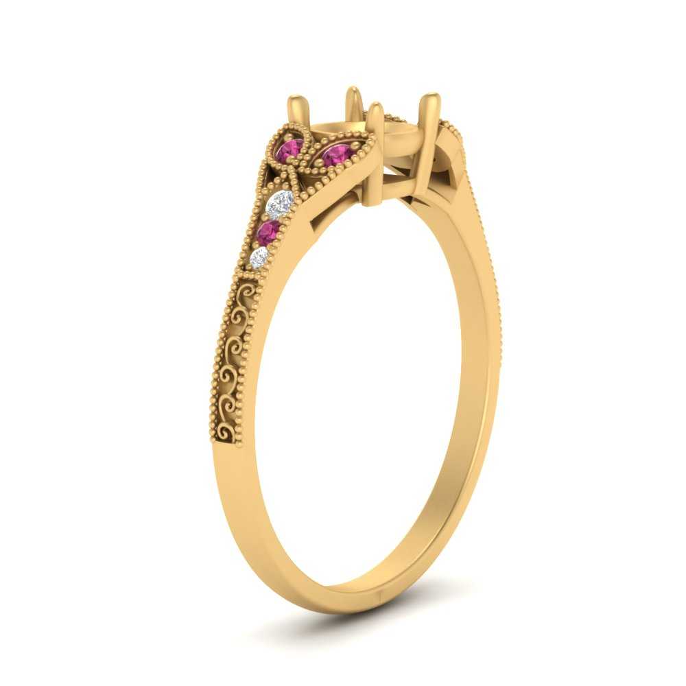 split-band-antique-semi-mount-pink-sapphire-engagement-ring-in-yellow-gold-FD9816SMRGSADRPI-NL-YG