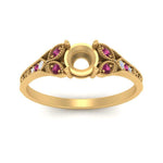 Load image into Gallery viewer, split-band-antique-semi-mount-pink-sapphire-engagement-ring-in-yellow-gold-FD9816SMRGSADRPI-NL-YG
