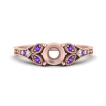 Load image into Gallery viewer, split-band-antique-semi-mount-purple-topaz-engagement-ring-in-rose-gold-FD9816SMRGVITO-NL-RG
