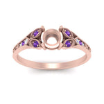 Load image into Gallery viewer, split-band-antique-semi-mount-purple-topaz-engagement-ring-in-rose-gold-FD9816SMRGVITO-NL-RG
