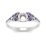 Load image into Gallery viewer, split-band-antique-semi-mount-purple-topaz-engagement-ring-in-white-gold-FD9816SMRGVITO-NL-WG
