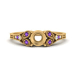 Load image into Gallery viewer, split-band-antique-semi-mount-purple-topaz-engagement-ring-in-yellow-gold-FD9816SMRGVITO-NL-YG
