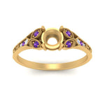 Load image into Gallery viewer, split-band-antique-semi-mount-purple-topaz-engagement-ring-in-yellow-gold-FD9816SMRGVITO-NL-YG
