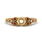 Load image into Gallery viewer, split-band-antique-semi-mount-ruby-engagement-ring-in-yellow-gold-FD9816SMRGRUDR-NL-YG
