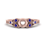 Load image into Gallery viewer, split-band-antique-semi-mount-sapphire-engagement-ring-in-rose-gold-FD9816SMRGSABL-NL-RG
