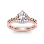 Load image into Gallery viewer, split-band-marquise-lab-grown-diamond-bridal-set-in-rose-gold-FD9609MQANGLE5-NL-RG