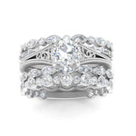 Load image into Gallery viewer, split-vintage-single-diamond-ring-with-bands-in-FD10163-NL-WG
