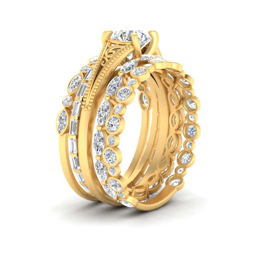 split-vintage-single-diamond-ring-with-bands-in-FD10163-NL-YG