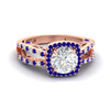 Load image into Gallery viewer, square-filigree-split-sapphire-engagement-ring-in-rose-gold-fdenr1109gsablsleep-nl-rg.jpg