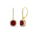 Load image into Gallery viewer, square-halo-2-ct-lever-back-ruby-earring-in-yellow-gold-FDEAR-11235CUGRUDR-2.00CT-NL-YG.jpg
