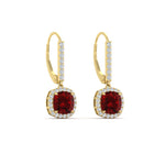 Load image into Gallery viewer, square-halo-2-ct-lever-back-ruby-earring-in-yellow-gold-FDEAR-11235CUGRUDR-2.00CT-NL-YG.jpg
