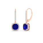 Load image into Gallery viewer, square-halo-2-ct-lever-back-sapphire-earring-in-rose-gold-FDEAR-11235CUGSABL-2.00CT-NL-RG.jpg
