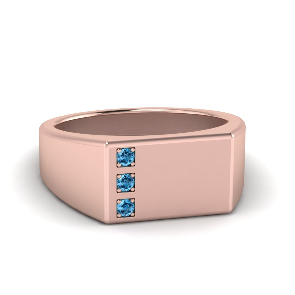 Three Stone Mens Engagement Ring