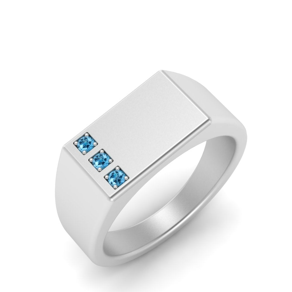 Three Stone Mens Engagement Ring