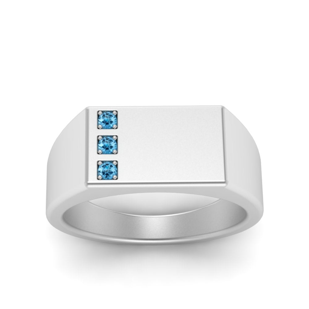 Three Stone Mens Engagement Ring