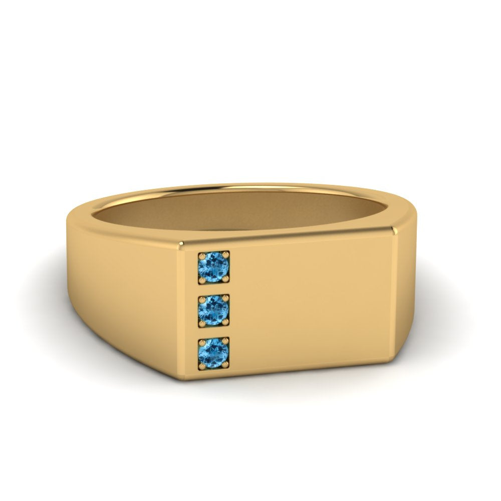 Three Stone Mens Engagement Ring