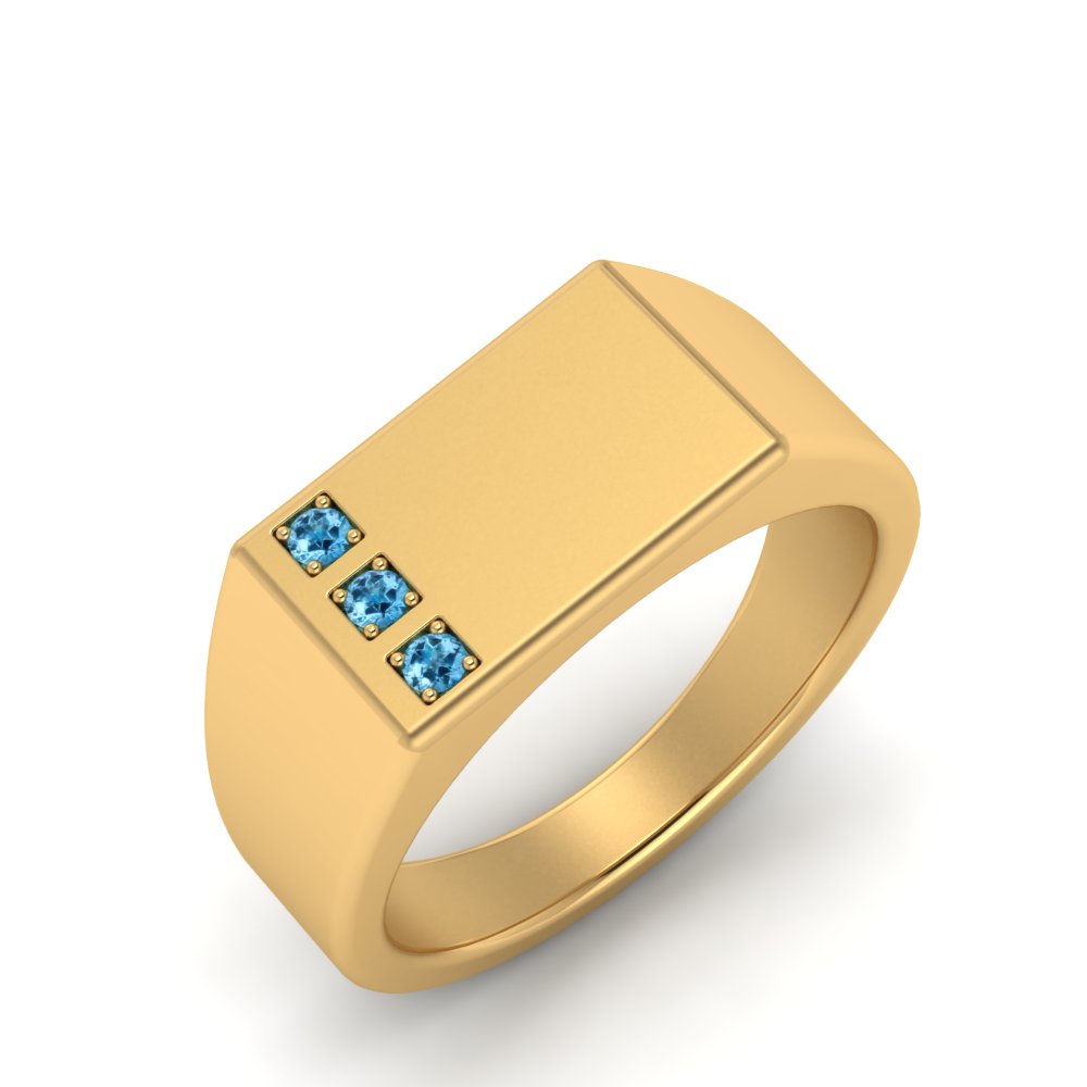 Three Stone Mens Engagement Ring