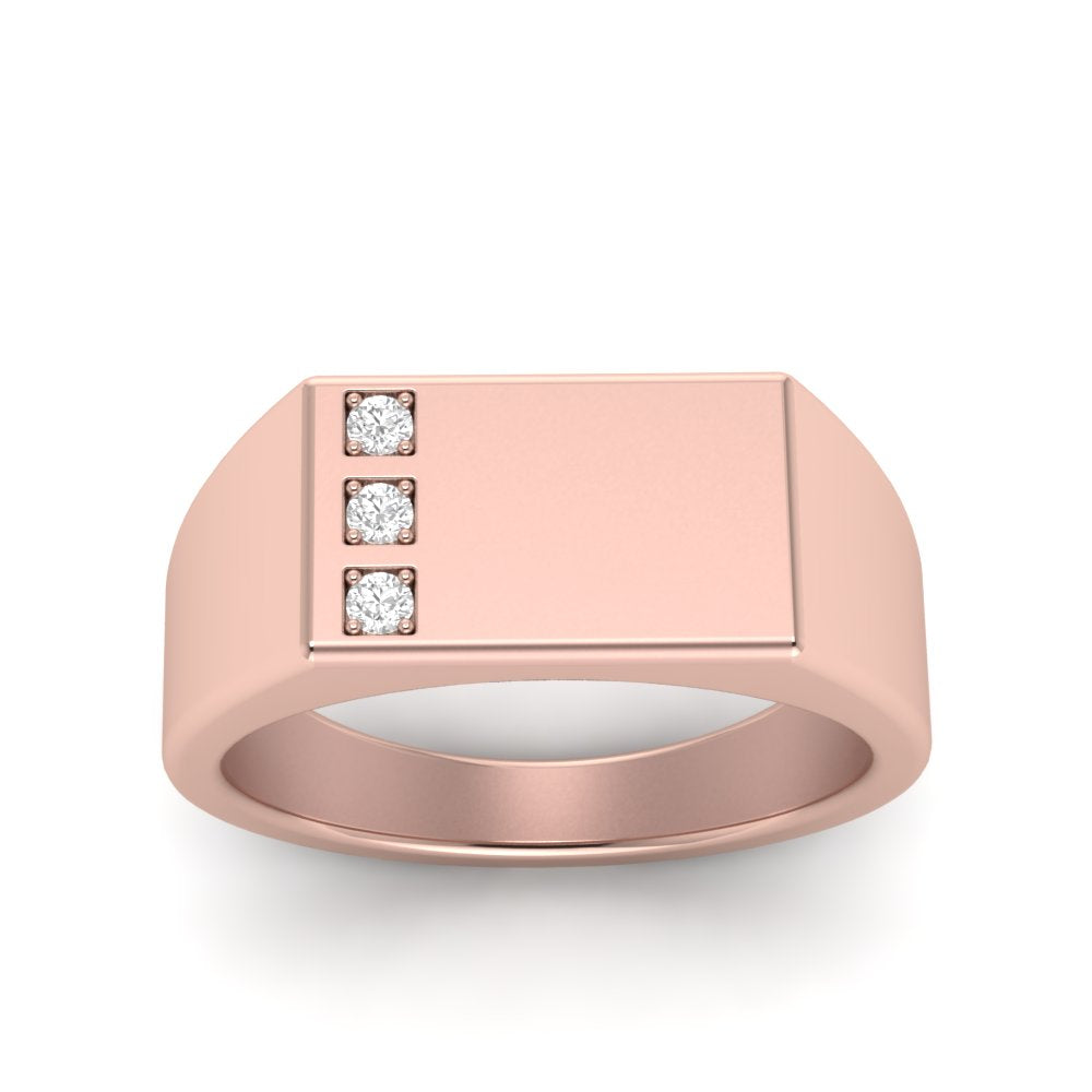 Three Stone Mens Engagement Ring